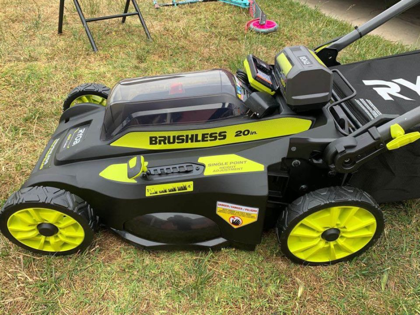 RYOBI 20 in. 40-Volt 6.0 Ah Lithium-Ion Battery Brushless Cordless Walk Mower with Charger Included