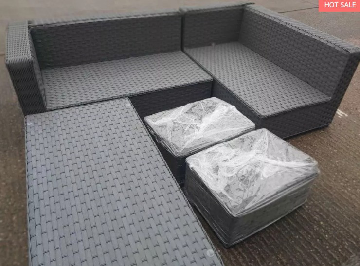 High climb outdoor patio modular furniture set 4 seat yakoe corner sofa rattan furniture