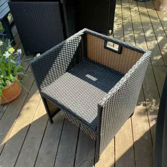 Cube Rattan Garden Furniture Set Chairs Sofa Stool Table Patio 6 Seater Set