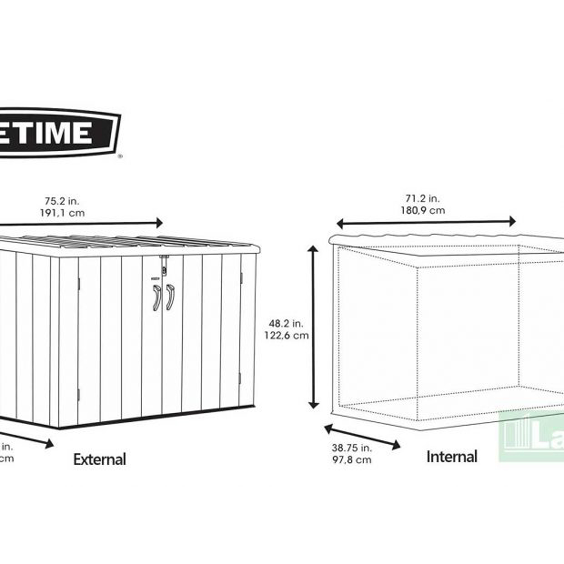 LIFETIME YARD STORE 1.9mx1.1m 2120L