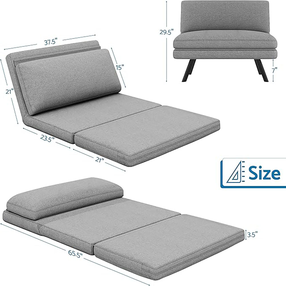 LIFERECORD Convertible Futon Sofa Bed 4 in 1 Multifunctional