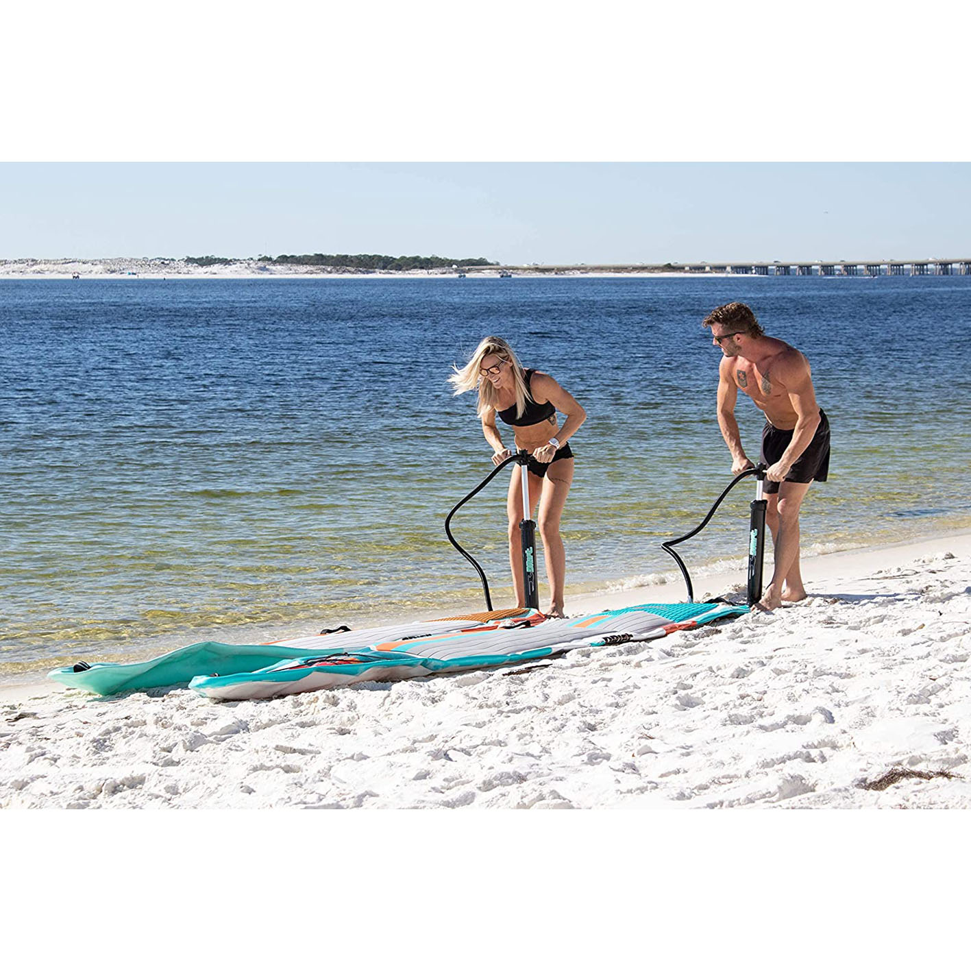 DRIFT Inflatable Stand Up Paddle Board, SUP with Paddle, Backpack Travel Bag, Pump, Fin, & Coiled Leash