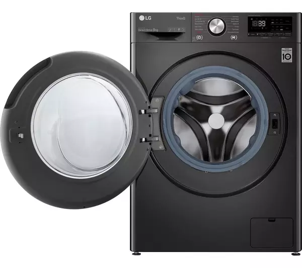 LG TurboWash 360 with AI DD V9 F4V909BTSE WiFi-enabled 9 kg 1400 Spin Washing Machine - Black