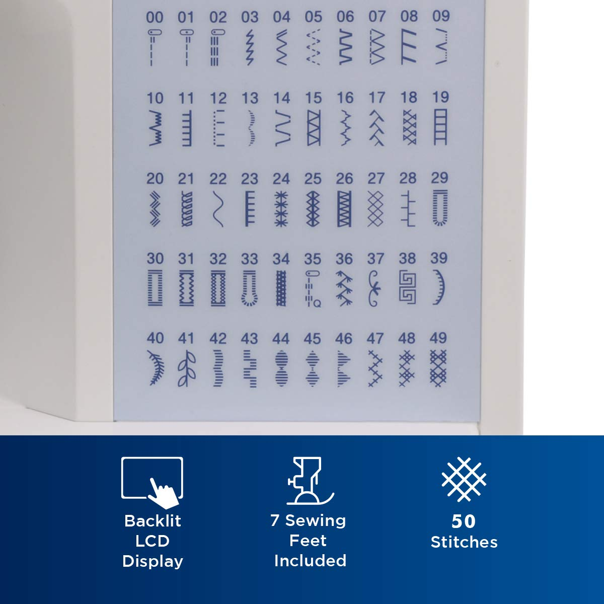 Brother Sewing Machine, CS5055PRW, Project Runway, 50 Built-in Stitches, LCD Display, 7 Included Sewing Feet