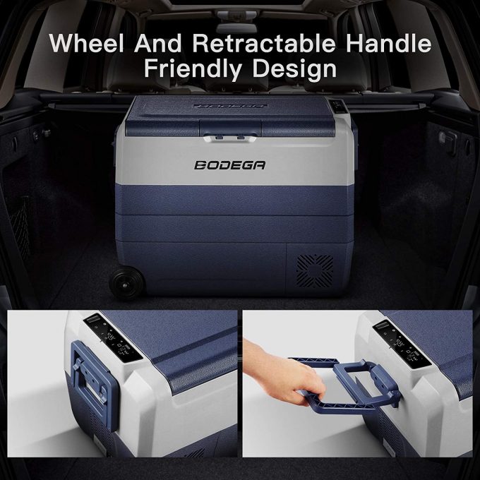 BODEGA 12 Volt Refrigerator Portable Freezer, Car Fridge Dual Zone APP Control -4℉-68℉ RV Electric Compressor Cooler, 12/24V DC and 100-240V AC for Outdoor, Camping, Travel,Vehicles