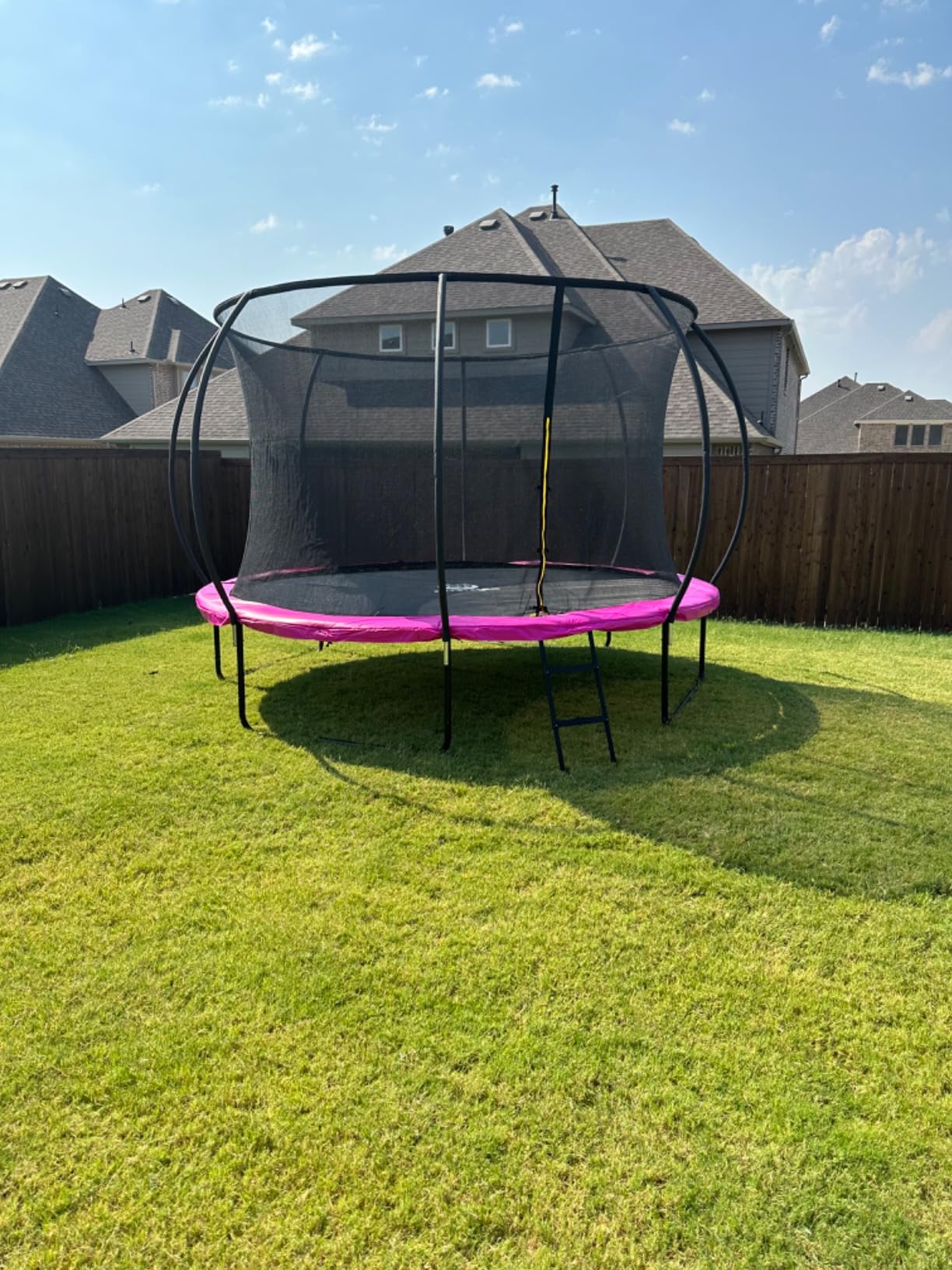 JUMPZYLLA Trampoline 8FT 10FT 12FT 14FT 15FT 16FT Trampoline with Enclosure - Recreational Trampolines with Ladder and AntiRust Coating, ASTM Approval Outdoor Trampoline for Kids
