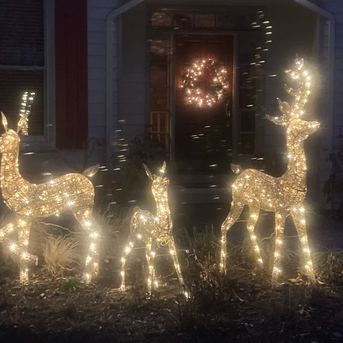 【Décor】【BS】3 Piece Christmas Deer Light Display Set