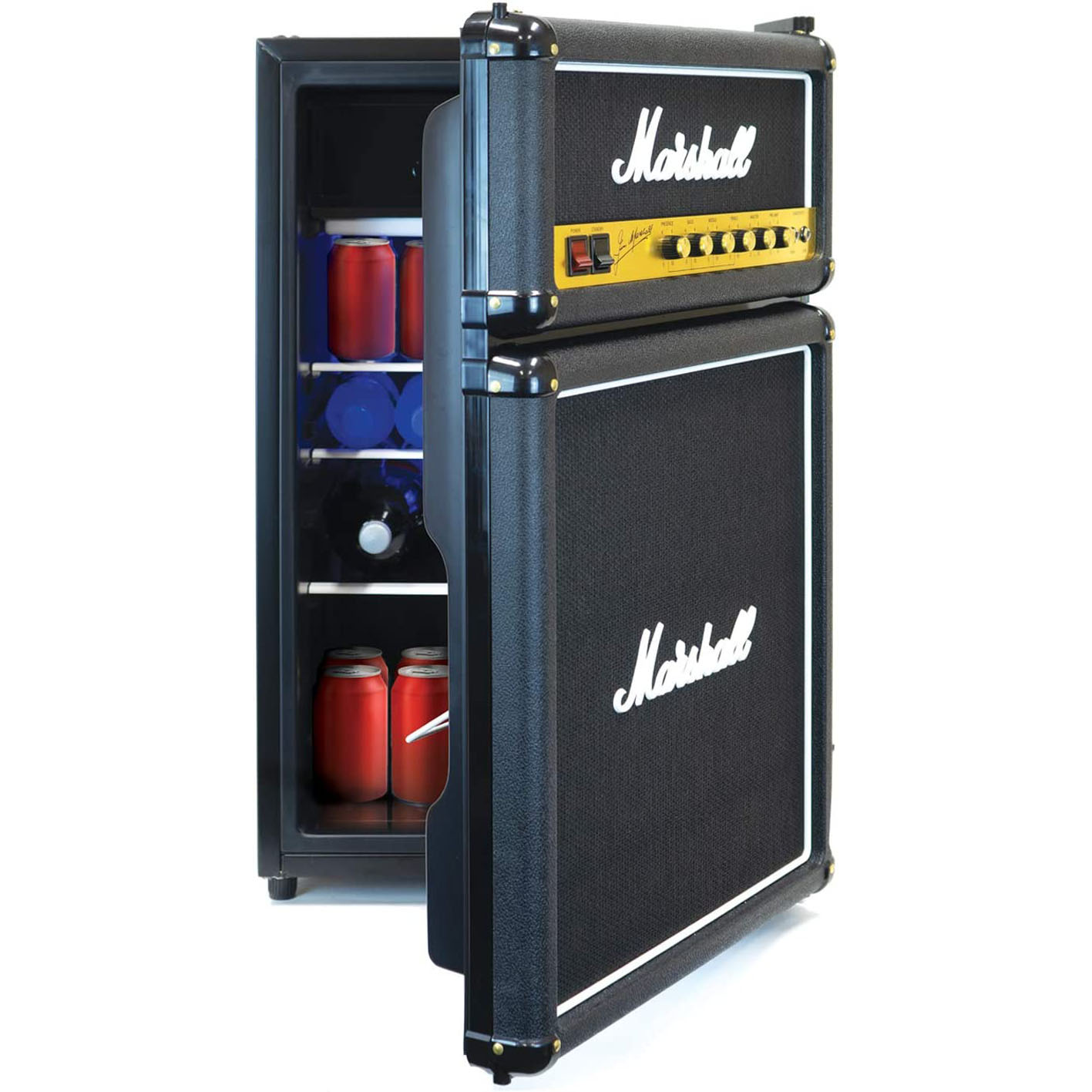 Marshall MF44BLKNAU 4.4 Cubic-Foot Bar Fridge with Freezer, Black