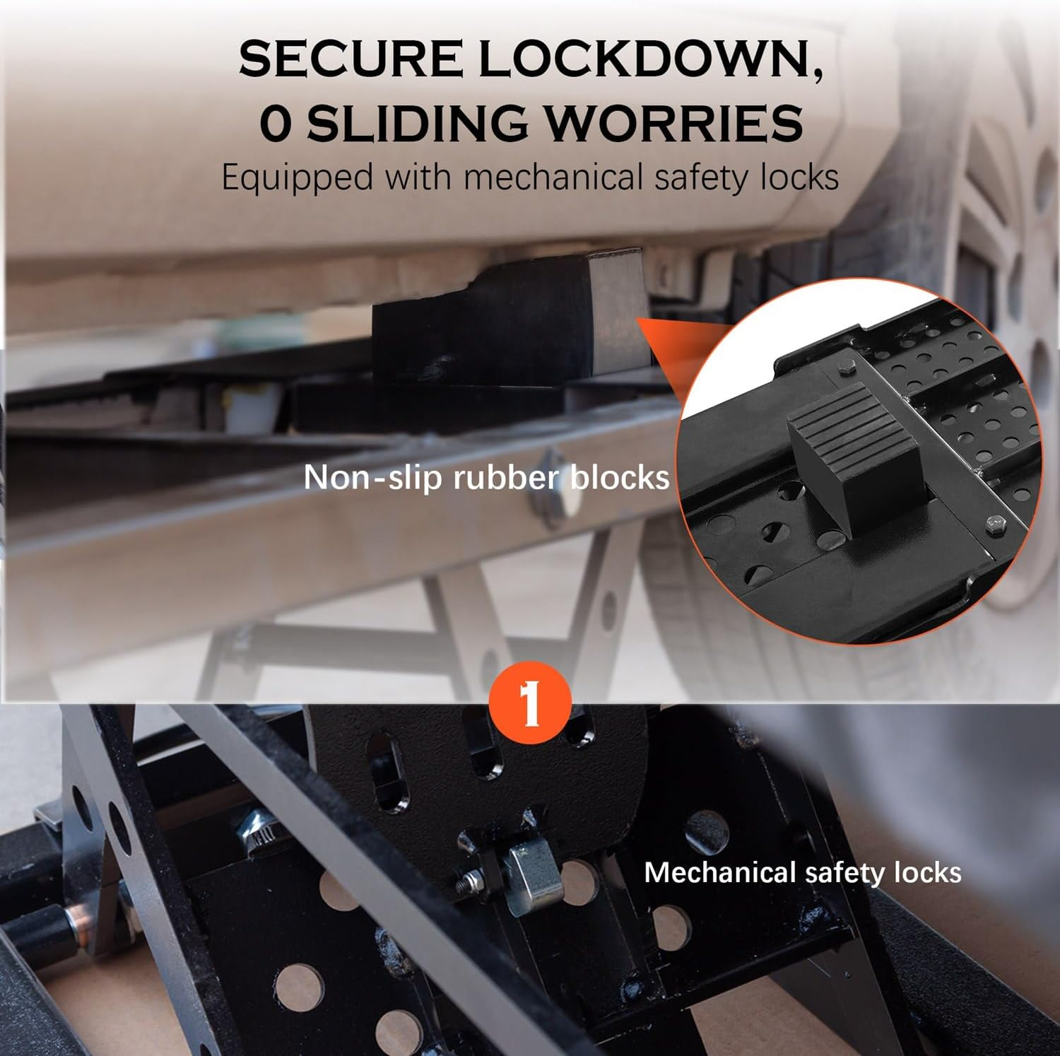 7000LBS Capacity Portable Car Lift, Heavy Duty Vehicle Jack Ramp, Hydraulic Portable for Home Garage, Truck Jack & Car Ramps for SUV, Automobile, Garage Tool with Quick Setup